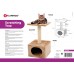 Flamingo Sassière Sassière Ecru Grey, катерушка и драскалка за коте, с къщичка, сива, 30х30х55 см, Белгия - 1031263