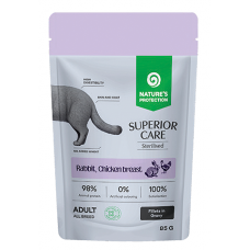 Nature's Protection CAT SUPERIOR CARE Grain Free Sterilised Adult Cats with Rabbit, Chicken Breast and Cranberries, пауч с филета в сос със заек, пилешки гърди и червени боровинки, за пораснали кастрирани котки - 85 гр, Литва 210571 Nature's Protection CAT SUPERIOR CARE Grain Free Sterilised Adult Cats with Rabbit, Chicken Breast and Cranberries, пауч с филета в сос със заек, пилешки гърди и червени боровинки, за пораснали кастрирани котки - 85 гр, Литва 210571