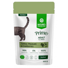 Nature's Protection CAT PRIME Sterilised Adult Cats with Turkey, Pheasant and Cranberries, пауч с хапки в сос с пуешко, фазан и червени боровинки, за пораснали кастрирани котки - 300 гр, Литва 210601 Nature's Protection CAT PRIME Sterilised Adult Cats with Turkey, Pheasant and Cranberries, пауч с хапки в сос с пуешко, фазан и червени боровинки, за пораснали кастрирани котки - 300 гр, Литва 210601