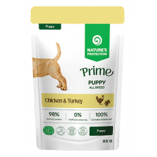 Nature's Protection DOG Prime Puppy Dogs All Breed with Chicken and Turkey, пауч за подрастващи кученца от всички породи - хапки в сос с пилешко и пуешко месо, Литва - 85 гр 210700 Nature's Protection DOG Prime Puppy Dogs All Breed with Chicken and Turkey, пауч за подрастващи кученца от всички породи - хапки в сос с пилешко и пуешко месо, Литва - 85 гр 210700