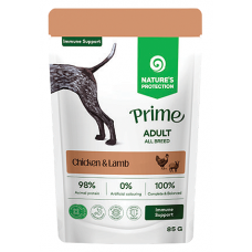 Nature's Protection DOG Prime Adult Dogs All Breeds Immunity Support with Chicken and Lamb, пауч за пораснали кучета от всички породи - хапки в сос с пилешко и агнешко месо, за подкрепа на имунната система, Литва - 85 гр 210704 Nature's Protection DOG Prime Adult Dogs All Breeds Immunity Support with Chicken and Lamb, пауч за пораснали кучета от всички породи - хапки в сос с пилешко и агнешко месо, за подкрепа на имунната система, Литва - 85 гр 210704
