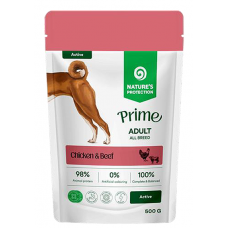 Nature's Protection DOG Prime Adult Dogs Active All Breeds - with Chicken and Beef, пауч за пораснали активни кучета от всички породи - хапки в сос с пилешко и говеждо месо, Литва - 500 гр 210800 Nature's Protection DOG Prime Adult Dogs Active All Breeds - with Chicken and Beef, пауч за пораснали активни кучета от всички породи - хапки в сос с пилешко и говеждо месо, Литва - 500 гр 210800