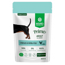 Nature's Protection DOG Prime Adult Dogs Weight Control All Breeds with Chicken and White Fish, пауч за пораснали кучета от всички породи - хапки в сос с пилешко месо и бяла риба, за поддържане на оптимално телесно тегло, Литва - 500 гр 210801 Nature's Protection DOG Prime Adult Dogs Weight Control All Breeds with Chicken and White Fish, пауч за пораснали кучета от всички породи - хапки в сос с пилешко месо и бяла риба, за поддържане на оптимално телесно тегло, Литва - 500 гр 210801