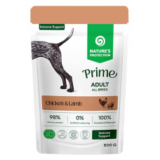 Nature's Protection DOG Prime Adult Dogs All Breeds Immunity Support with Chicken and Lamb, пауч за пораснали кучета от всички породи - хапки в сос с пилешко и агнешко месо, за подкрепа на имунната система, Литва - 500 гр 210802 Nature's Protection DOG Prime Adult Dogs All Breeds Immunity Support with Chicken and Lamb, пауч за пораснали кучета от всички породи - хапки в сос с пилешко и агнешко месо, за подкрепа на имунната система, Литва - 500 гр 210802