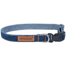 AMIPLAY Denim Jeans Collar - нашийник за куче - ДЪНКИ, размер M - обиколка 25-40 см, ширина 15 мм - Полша - 271593