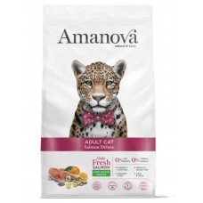 AMANOVA ADULT CAT SALMON DELUXE - пълноценна храна за пораснали котки от всички породи, със Сьомга и портокал - 1,5 кг, Испания - 33119