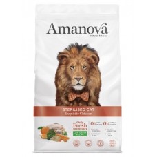 AMANOVA STERILISED CAT EXQUISITE CHICKEN - пълноценна храна за кастрирани котки от всички породи, с Пиле и портокал - 1,5 кг, Испания - 33123