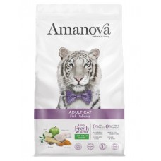 AMANOVA ADULT CAT FISH DELICACY - пълноценна храна за пораснали котки от всички породи, с Бяла риба и ябълка - 1,5 кг, Испания - 33139