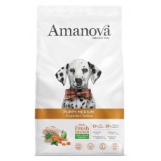 AMANOVA PUPPY MEDIUM – EXQUISITE CHICKEN - пълноценна храна за подрастващи кученца от средни породи - 12 кг, Испания - 33162