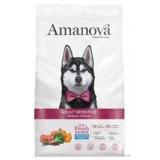 AMANOVA ADULT SENSITIVE SALMON DELUXE - пълноценна храна за пораснали кучета от средни и едри породи с чувствителна кожа, със Сьомга и тиква - 10 кг, Испания - 33193 AMANOVA ADULT SENSITIVE SALMON DELUXE - пълноценна храна за пораснали кучета от средни и едри породи с чувствителна кожа, със Сьомга и тиква - 10 кг, Испания - 33193