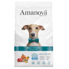 AMANOVA ADULT EXIGENT IBERIAN PORK - пълноценна храна за пораснали кучета от всички породи с капризен апетит, със Иберийско свинско и тиква - 10 кг, Испания - 33199