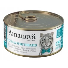 AMANOVA CAT CAN 09 TUNA WHITEBAITS - консерва за пораснали котки от всички породи, с Риба тон и дребна бяла риба - 70 гр, Испания - 33367 AMANOVA CAT CAN 09 TUNA WHITEBAITS - консерва за пораснали котки от всички породи, с Риба тон и дребна бяла риба - 70 гр, Испания - 33367