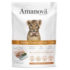 AMANOVA CAT POUCH P09 KITTEN CHICKEN FISH - пауч за подрастващи котенца от всички породи, с Пиле и бяла риба - 85 гр, Испания - 33582 AMANOVA CAT POUCH P09 KITTEN CHICKEN FISH - пауч за подрастващи котенца от всички породи, с Пиле и бяла риба - 85 гр, Испания - 33582