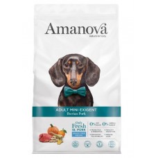 AMANOVA ADULT MINI EXIGENT IBERIAN PORK - пълноценна храна за пораснали кучета от мини породи с капризен апетит, със Иберийско свинско и тиква - 2 кг, Испания - 33195 AMANOVA ADULT MINI EXIGENT IBERIAN PORK - пълноценна храна за пораснали кучета от мини породи с капризен апетит, със Иберийско свинско и тиква - 2 кг, Испания - 33195