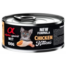 Alpha Spirit Complete wet cat food - Пиле - консерва за подрастващи котенца с 93% месо и 4% плодове - 100 гр 40040509