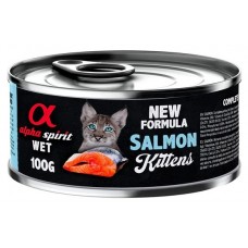 Alpha Spirit Complete wet cat food - Сьомга - консерва за подрастващи котенца с 93% месо и 4% плодове - 100 гр 40040909