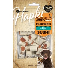 Flamingo Snacks Hapki Sushi rolls with chicken & Fish - лакомство за куче, меки хапки суши с пиле и морска треска - 85 гр, Белгия - 501467 Flamingo Snacks Hapki Sushi rolls with chicken & Fish - лакомство за куче, меки хапки суши с пиле и морска треска - 85 гр, Белгия - 501467