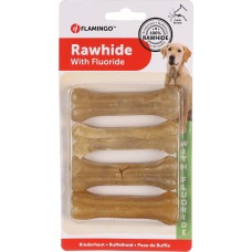 Flamingo Snacks R'Hide Dental Bone - лакомство за куче - кожени кокали 9 см, 4 бр, Белгия - 503162