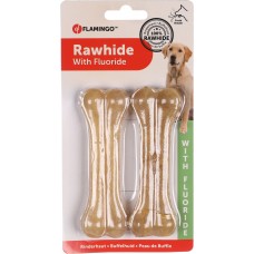 Flamingo Snacks R'Hide Dental Bone - лакомство за куче - кожени кокали 11,5 см, 2 бр, Белгия - 503163