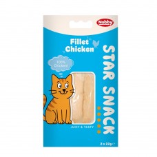StarSnack FILLET Chicken - Лакомство за котка, 100% задушено пилешко филе от гърди, 2 х 22 гр - NOBBY Германия 50972