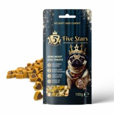 FIVE STARS DOG PREMIUM Treats - меки лакомства за кучета - Сърца, дивеч и пиле, 100 гр - 5ST110 FIVE STARS DOG PREMIUM Treats - меки лакомства за кучета - Сърца, дивеч и пиле, 100 гр - 5ST110