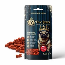 FIVE STARS DOG PREMIUM Treats - меки лакомства за кучета - Телешко, 100 гр - 5ST120 FIVE STARS DOG PREMIUM Treats - меки лакомства за кучета - Телешко, 100 гр - 5ST120