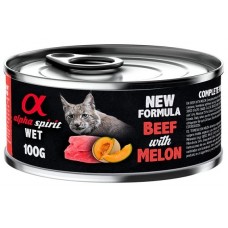 Alpha Spirit Complete wet cat food - консерва за котки с Телешко и пъпеш, 93% месо и 4% плодове - 100 гр 6005009