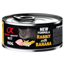 Alpha Spirit Complete wet cat food - Заек с Банан консерва за котки с 93% месо и 4% плодове - 100 гр 6005209