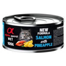 Alpha Spirit Complete wet cat food - Сьомга с Ананас консерва за котки с 93% месо и 4% плодове - 100 гр 6005409