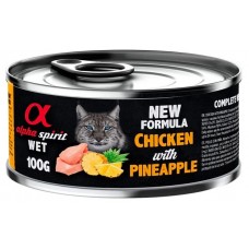 Alpha Spirit Complete wet cat food - консерва за котки с Пиле и ананас, 93% месо и 4% плодове - 100 гр 6005809