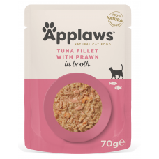 Applaws Tuna with Pacific Prawn in Broth - пауч риба тон и скариди в бульон 70 гр 8008 Applaws Tuna with Pacific Prawn in Broth - пауч риба тон и скариди в бульон 70 гр 8008