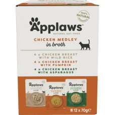 Applaws Chicken in Broth Multipack - Комбинирани паучове Пиле в бульон 12х70 гр 8014CE-A