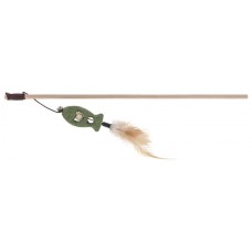 Kerbl Cat Play Fishing Rod Fish Catnip – въдица за котки с рибка от котешка трева и пера, пръчка 40 см, въже 120 см, Германия - 84786
