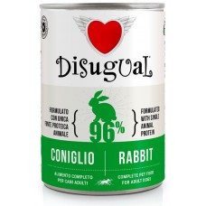 Консерва куче DISUGUAL МОНОПРОТЕИН, за пораснали кучета от всички породи - ЗАЕК, ПАСТЕТ - 400 гр - Италия, 95334