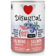 Консерва куче DISUGUAL FRUIT МОНОПРОТЕИН, за пораснали кучета от всички породи - 92% месо от сьомга и 4% боровинка, ПАСТЕТ - 400 гр - Италия, 95354 Консерва куче DISUGUAL FRUIT МОНОПРОТЕИН, за пораснали кучета от всички породи - 92% месо от сьомга и 4% боровинка, ПАСТЕТ - 400 гр - Италия, 95354