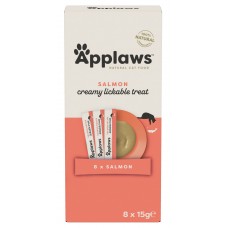 Applaws Salmon Creamy Lickable Treat Sachets - натурално кремообразно лакомство със сьомга за пораснали котки, 8х15 гр - 9689 Applaws Salmon Creamy Lickable Treat Sachets - натурално кремообразно лакомство със сьомга за пораснали котки, 8х15 гр - 9689