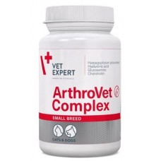 ArthroVet Complex Small Breed & cats – хранителна добавка за кучета мини породи и котки, при дисфункция на ставните хрущяли и ставите, 60 капсули, Vet Expert - Полша ArthroVet Complex Small Breed & cats – хранителна добавка за кучета мини породи и котки, при дисфункция на ставните хрущяли и ставите, 60 капсули, Vet Expert - Полша