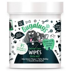Bugalugs Dental Care Wipes in Fresh Mint for Dogs & Cats Дентални Кърпички за Почистване на Зъби и Венци 75 бр - Англия - BDENWPS75 Bugalugs Dental Care Wipes in Fresh Mint for Dogs & Cats Дентални Кърпички за Почистване на Зъби и Венци 75 бр - Англия - BDENWPS75