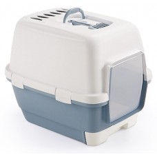 Stefenplast Litter Box Cathy Clever & Smart - Закрита тоалетна за котки, с изтеглящо се чекмедже, хигиенна лопатка и филтър с активен въглен - 58 x 45 x 48H cm - Италия