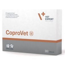 COPROVET – справя се с най-честите причини за копрофагията (консумиране на изпражнения), 30 капсули, Vet Expert - Полша COPROVET – справя се с най-честите причини за копрофагията (консумиране на изпражнения), 30 капсули, Vet Expert - Полша