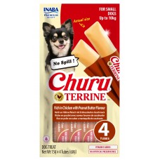 Inaba Dog Churu Terrine - Лакомство за кучета, фин крем с Пиле и Фъстъчено масло, 4 броя х 15 грама, Япония EUD524 Inaba Dog Churu Terrine - Лакомство за кучета, фин крем с Пиле и Фъстъчено масло, 4 броя х 15 грама, Япония EUD524