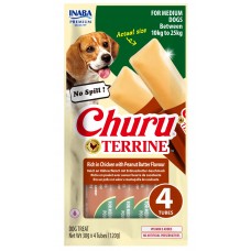 Inaba Dog Churu Terrine - Лакомство за кучета, фин крем с Пиле и Фъстъчено масло, 4 броя х 30 грама, Япония EUD534 Inaba Dog Churu Terrine - Лакомство за кучета, фин крем с Пиле и Фъстъчено масло, 4 броя х 30 грама, Япония EUD534