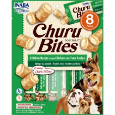 Inaba Dog Churu Bites - Chicken with Tuna - Лакомство за кучета, джобчета с мек пълнеж с пиле и риба тон, 8 пакета х 12 грама, Япония EUD722 Inaba Dog Churu Bites - Chicken with Tuna - Лакомство за кучета, джобчета с мек пълнеж с пиле и риба тон, 8 пакета х 12 грама, Япония EUD722