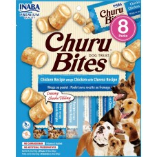 Inaba Dog Churu Bites - Chicken with Cheese - Лакомство за кучета, джобчета с мек пълнеж с пиле и сирене, 8 пакета х 12 грама, Япония EUD724 Inaba Dog Churu Bites - Chicken with Cheese - Лакомство за кучета, джобчета с мек пълнеж с пиле и сирене, 8 пакета х 12 грама, Япония EUD724