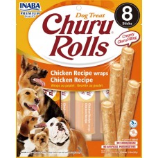 Inaba Dog Churu Rolls - Chicken - Лакомство за кучета, ролца с мек пълнеж с пиле, 8 пакета х 12 грама, Япония EUD731 Inaba Dog Churu Rolls - Chicken - Лакомство за кучета, ролца с мек пълнеж с пиле, 8 пакета х 12 грама, Япония EUD731