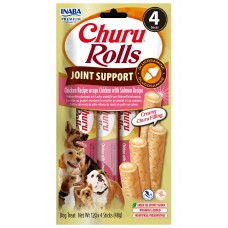 Inaba Dog Churu Rolls Joint - Лакомство за кучета, руло с крем от пиле и сьомга, 4 пакета х 48 грама, Япония EUD739 Inaba Dog Churu Rolls Joint - Лакомство за кучета, руло с крем от пиле и сьомга, 4 пакета х 48 грама, Япония EUD739