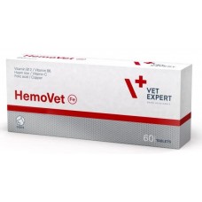 HemoVet – ЛЕСНО УСВОИМО ЖЕЛЯЗО В ХЕМ-ФОРМА, за кучета, 60 капсули, Vet Expert - Полша