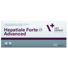 Hepatiale Advanced – хранителна добавка за кучета и котки, за подпомагане на чернодробната функция в случаите на чернодробна недостатъчност, заболявания на черния дроб и отравяния, 30 таблетки, Vet Expert - Полша