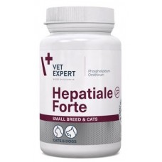 Hepatiale Forte Small Breed cats – хранителна добавка за кучета мини породи и котки, за подпомагане чернодробната им функция, 40 капсули, Vet Expert - Полша