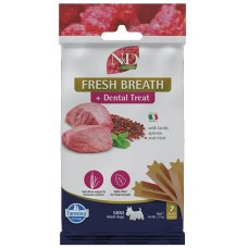 N&D Quinoa Fresh Breath Dental Care Treat With Lamb and Mint Mini – Дентални стикове за кучета от дребни породи с агнешко, киноа и мента - 60 гр, Италия - KND0006003 N&D Quinoa Fresh Breath Dental Care Treat With Lamb and Mint Mini – Дентални стикове за кучета от дребни породи с агнешко, киноа и мента - 60 гр, Италия - KND0006003